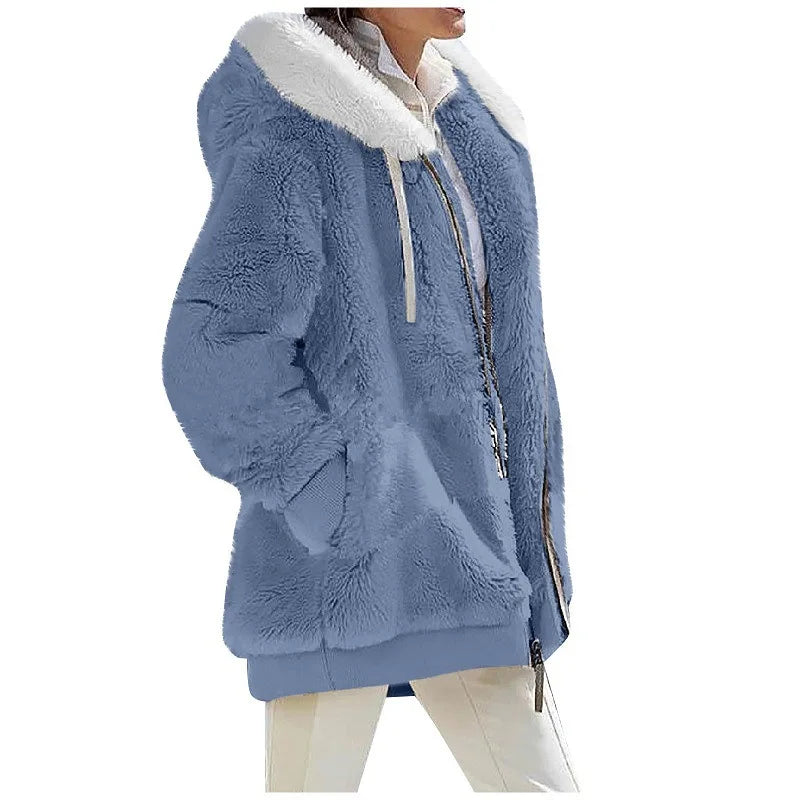 Women’s Casual Fleece Hooded Jacket