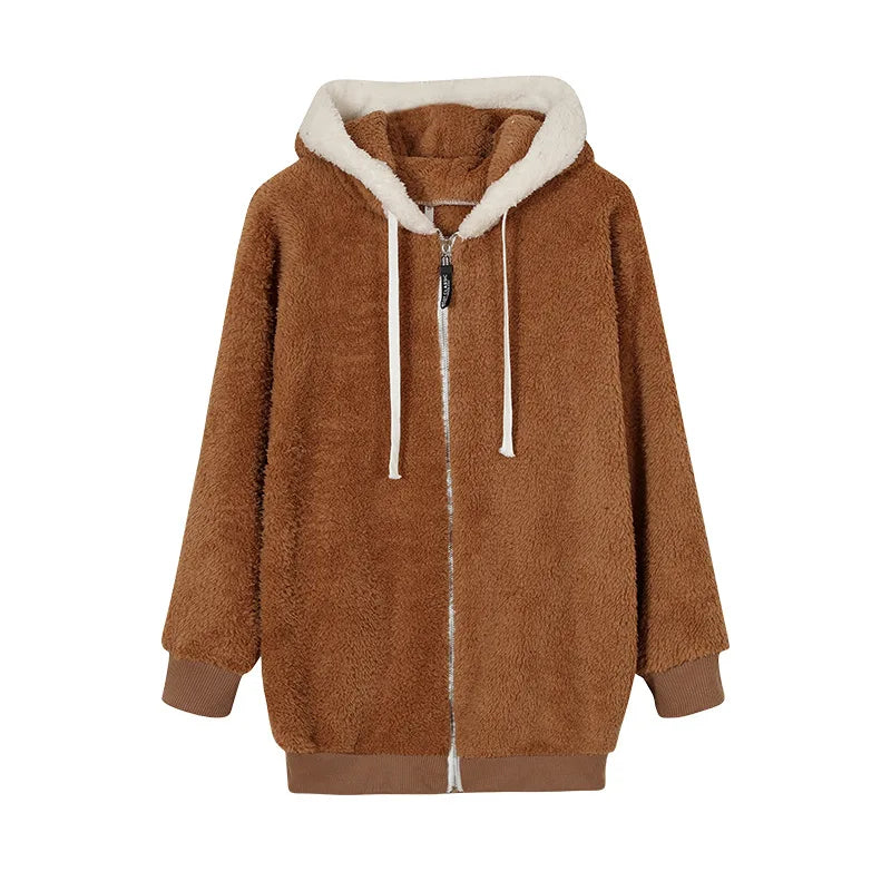 Women’s Casual Fleece Hooded Jacket