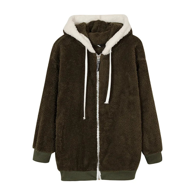 Women’s Casual Fleece Hooded Jacket