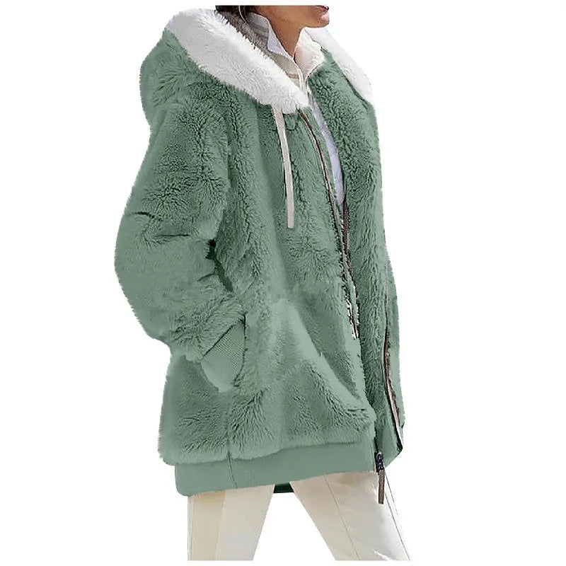 Women’s Casual Fleece Hooded Jacket