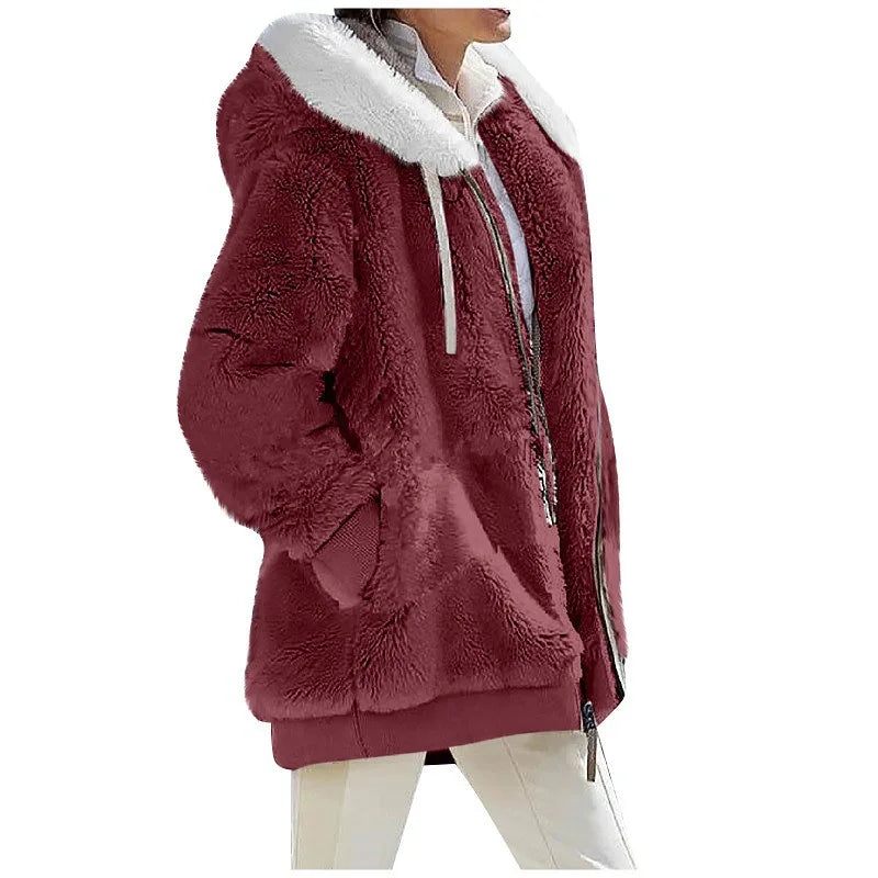 Women’s Casual Fleece Hooded Jacket