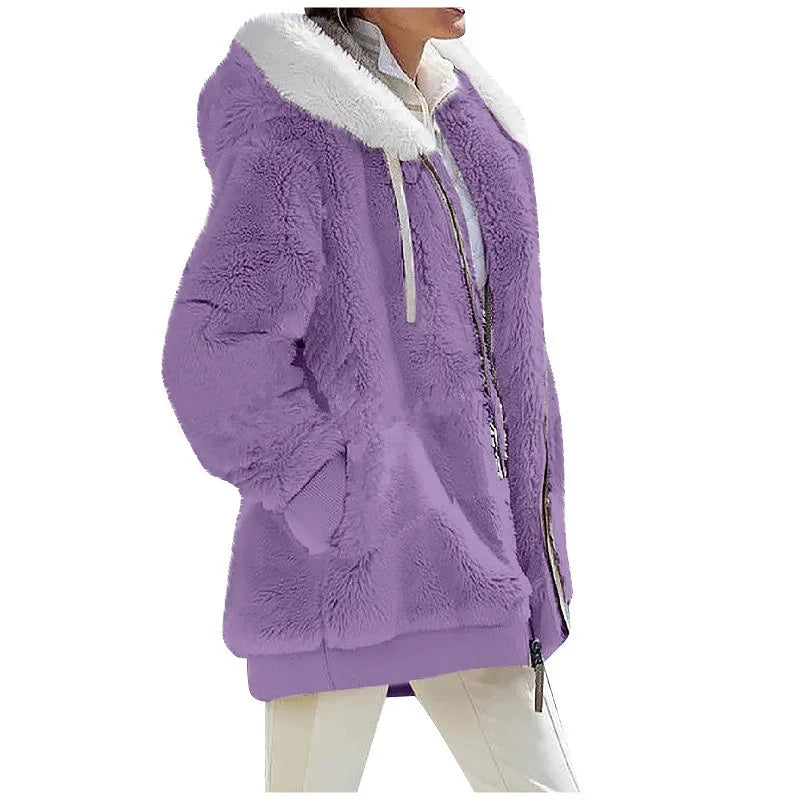 Women’s Casual Fleece Hooded Jacket