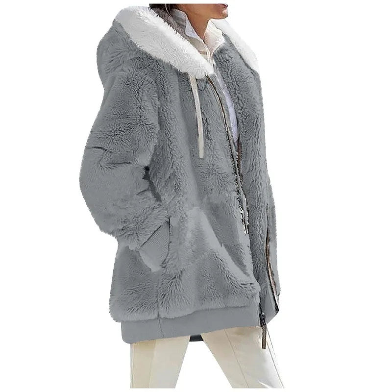 Women’s Casual Fleece Hooded Jacket